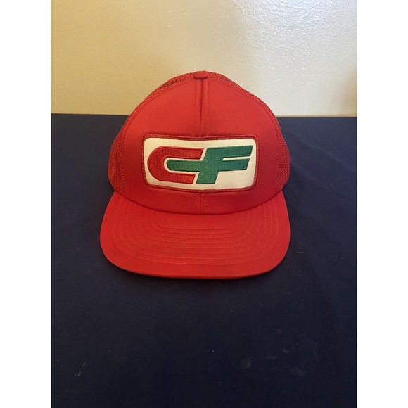 None Other - Vintage 1980s CF Consolidated Freight Red Mesh Trucker Snapback Hat Cap￼￼